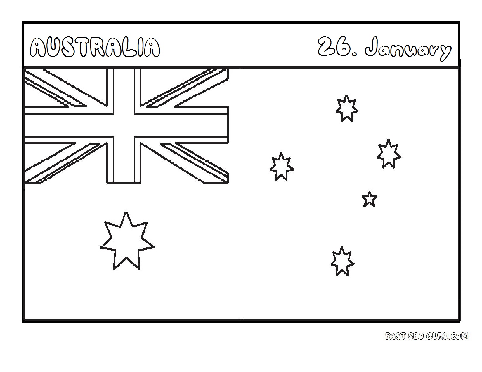 Printable flag of australia coloring page